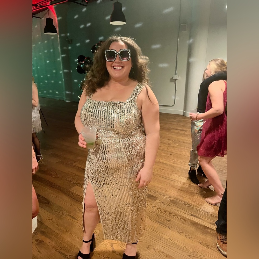 Show Me Your Mumu | Eden Midi Dress | Platinum Sequins